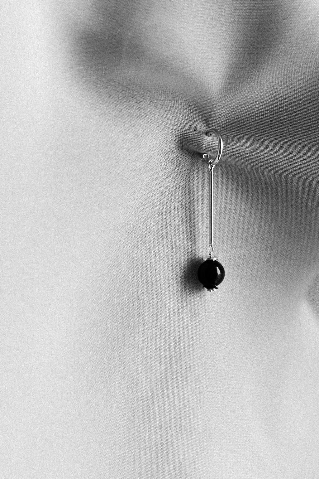 Blue Bar Sphere Earrings
