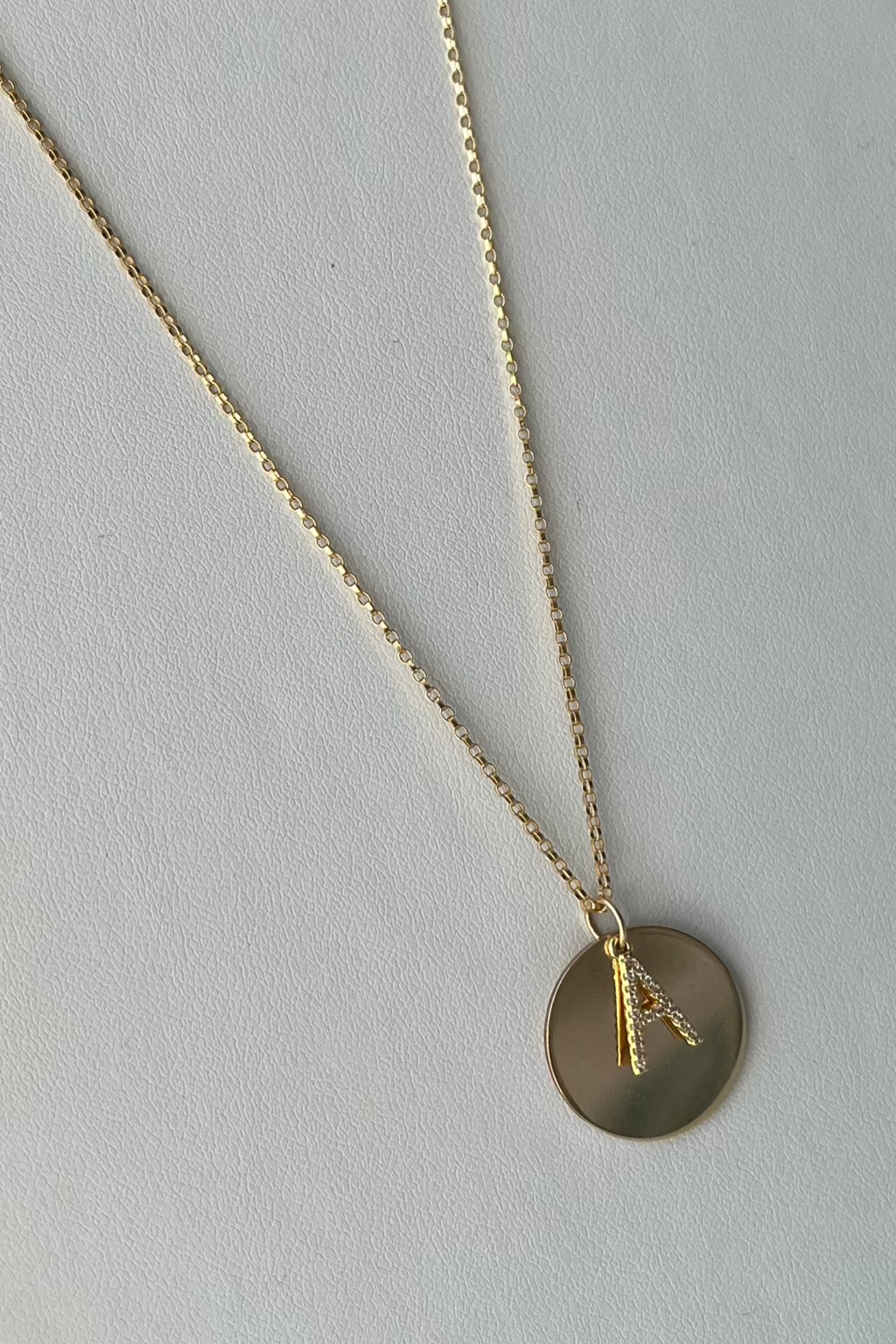 Medallion & Crystal Initial Necklace